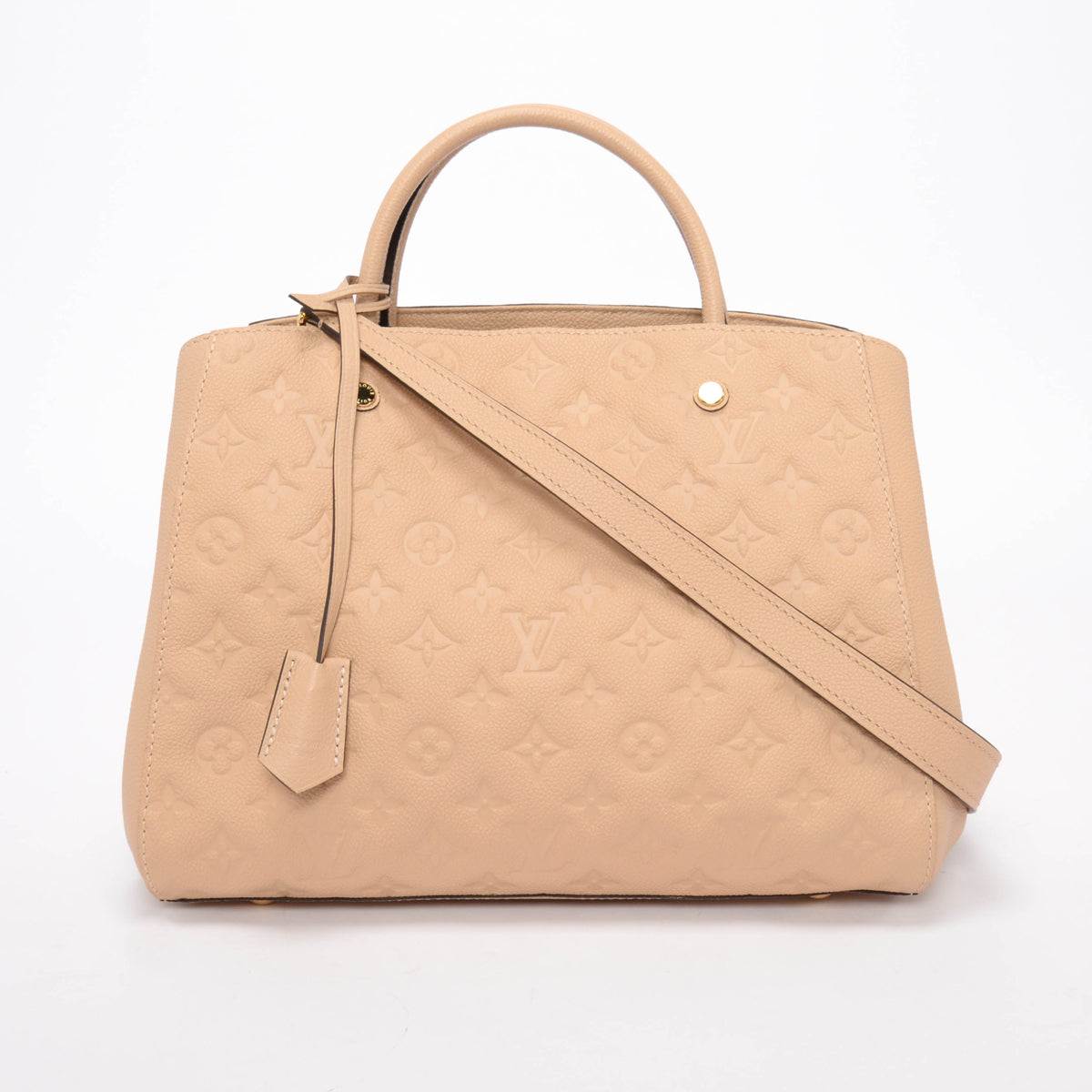 Louis Vuitton Beige Monogram Empreinte Montaigne MM Bag