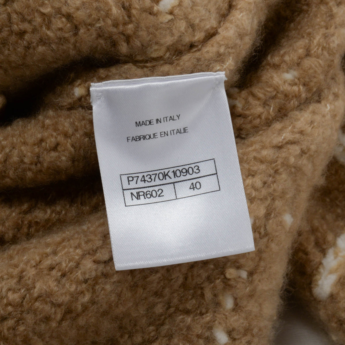 Chanel Beige Cashmere Diamond Quilted Cardigan FR 40