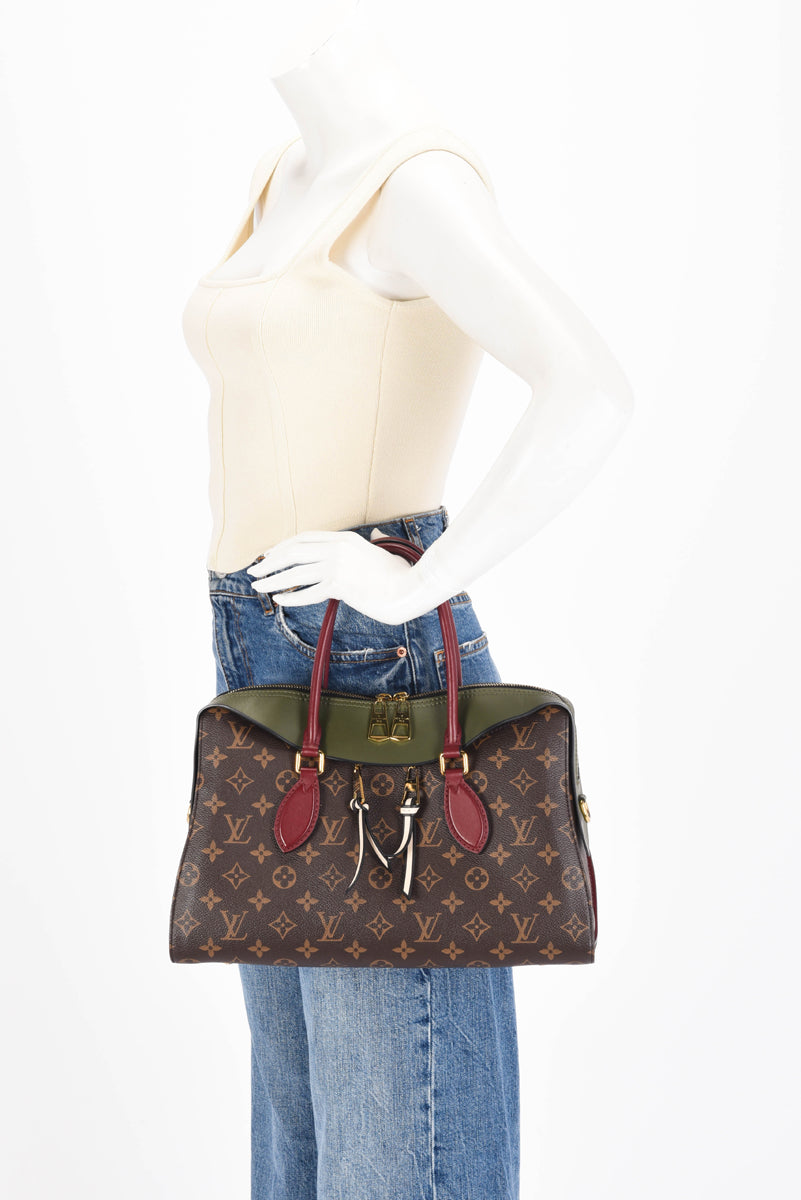 Louis Vuitton Khaki & Burgundy Monogram Canvas Tuileries Bag