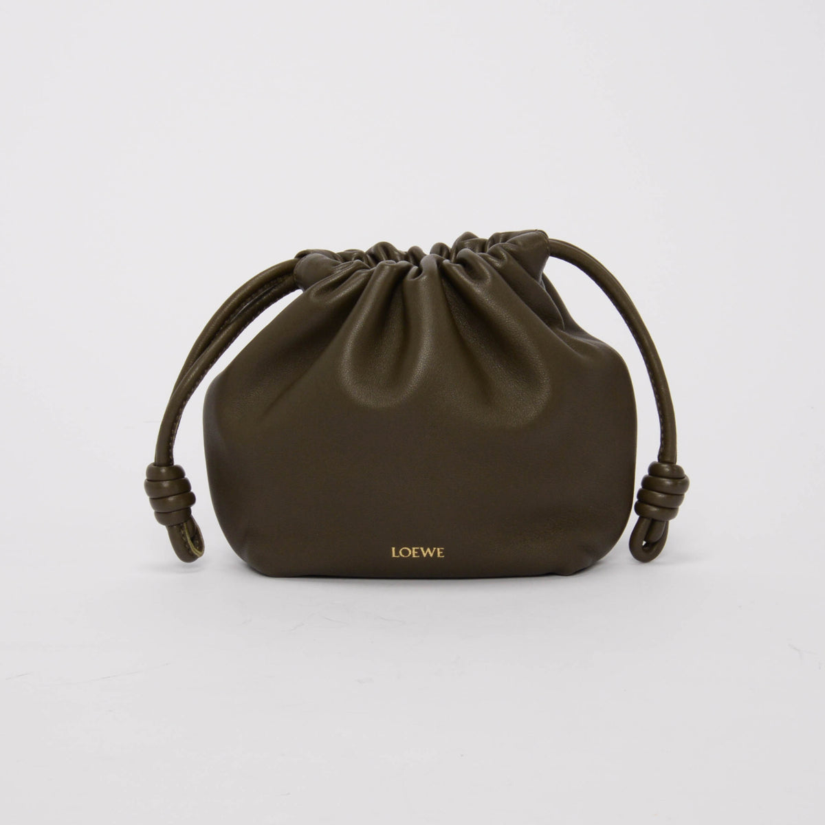 Loewe Khaki Lambskin Flamenco Purse