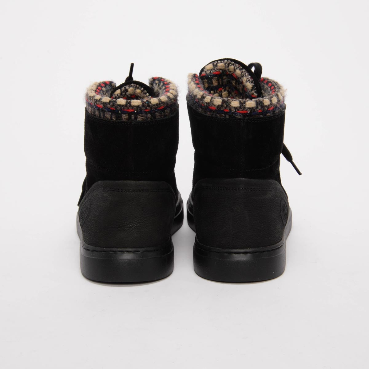 Chanel Black Tweed Hi-Top Sneakers 40