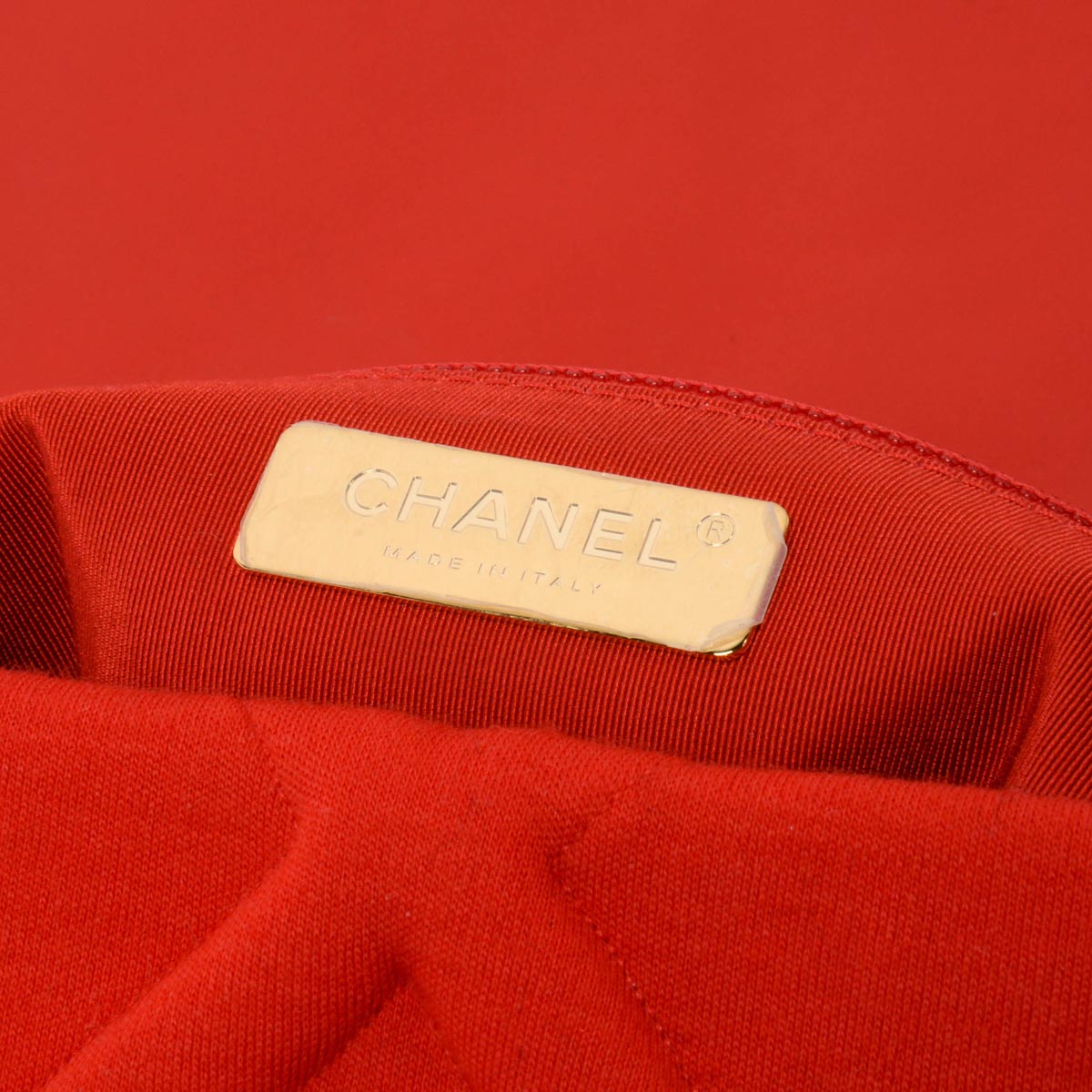 Chanel Red Quilted Jersey Large Chanel 19 Bag