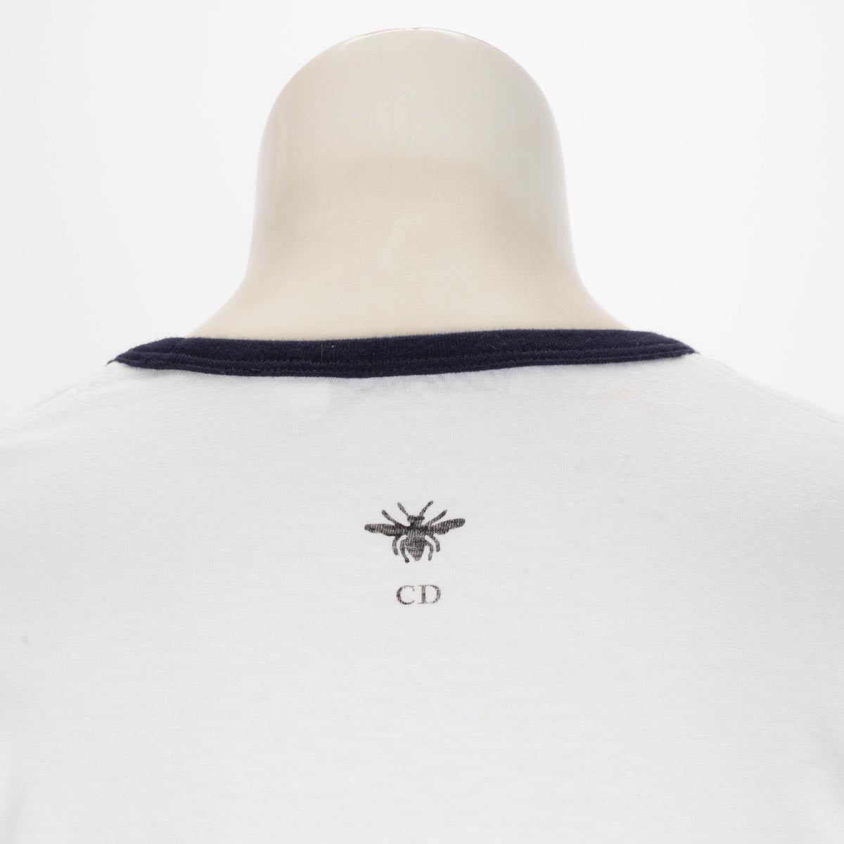 Dior White & Navy Cotton Lucky Dior Logo T-Shirt L