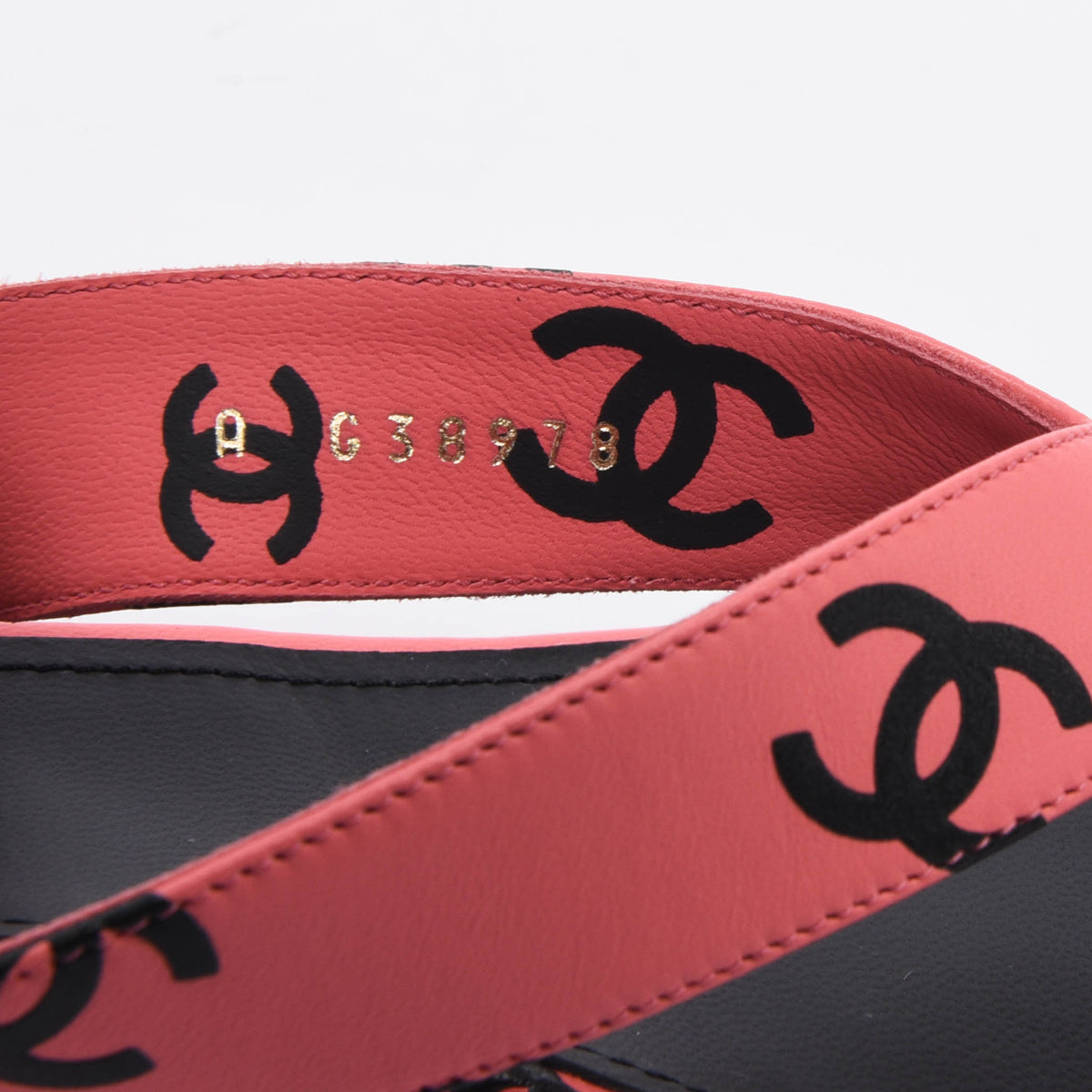 Chanel Pink & Black Lambskin CC Printed Thong Sandals 40