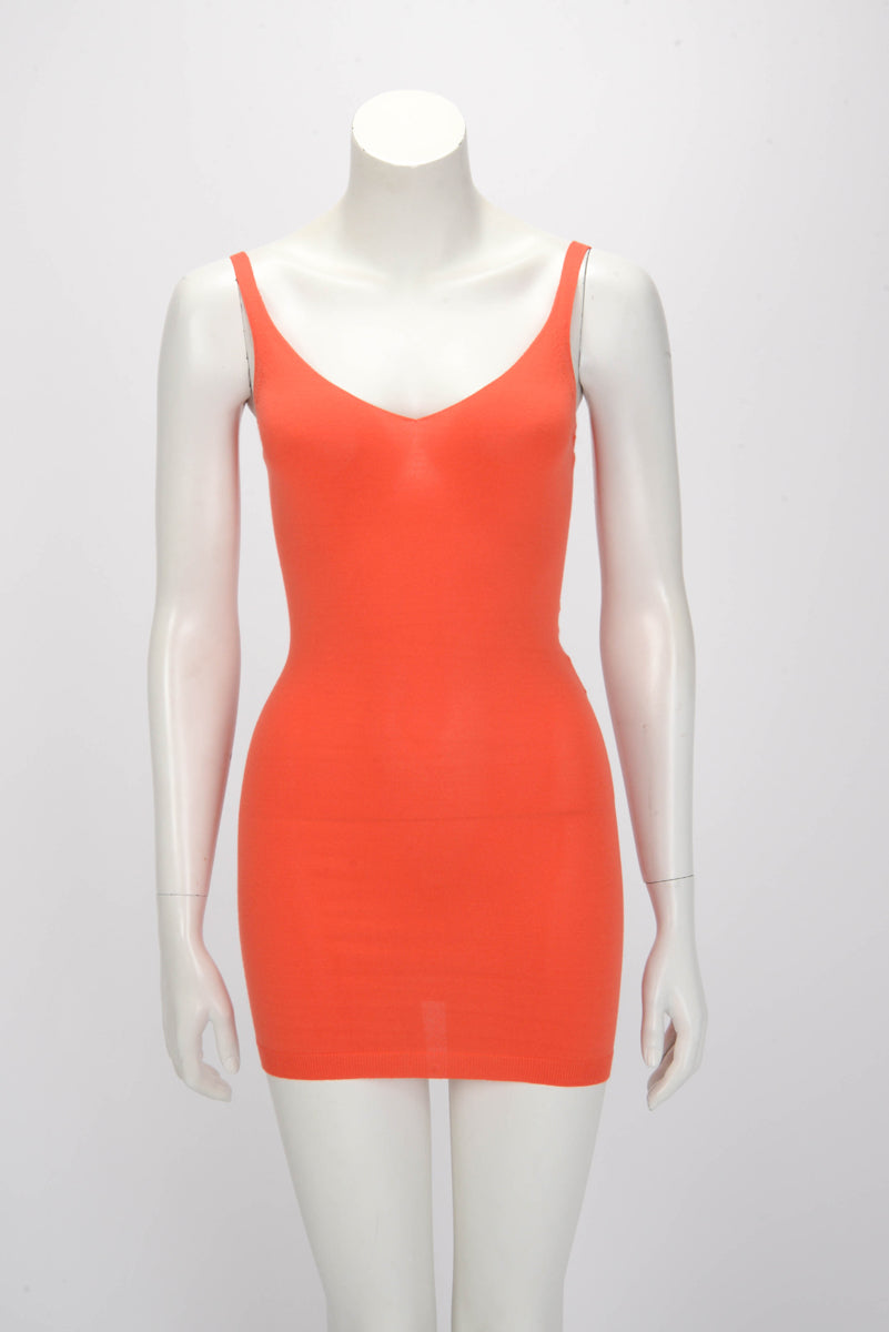 Fendi x Skims Orange Intarsia Knit Turtleneck Dress IT 36