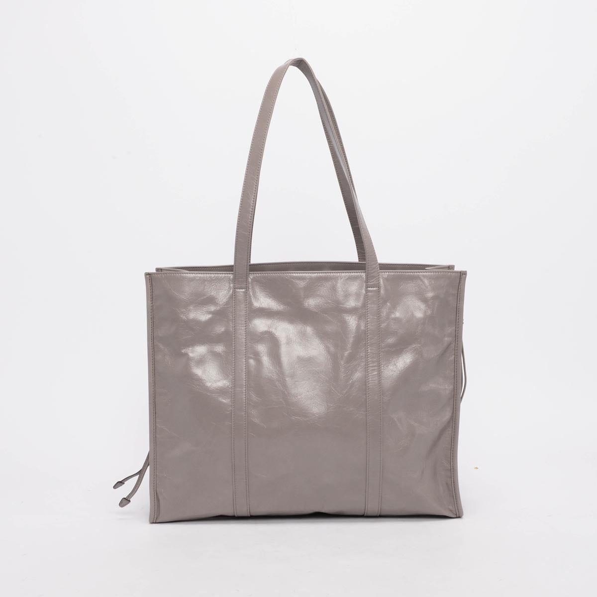 Prada Pewter Antique Nappa Leather Large Tote