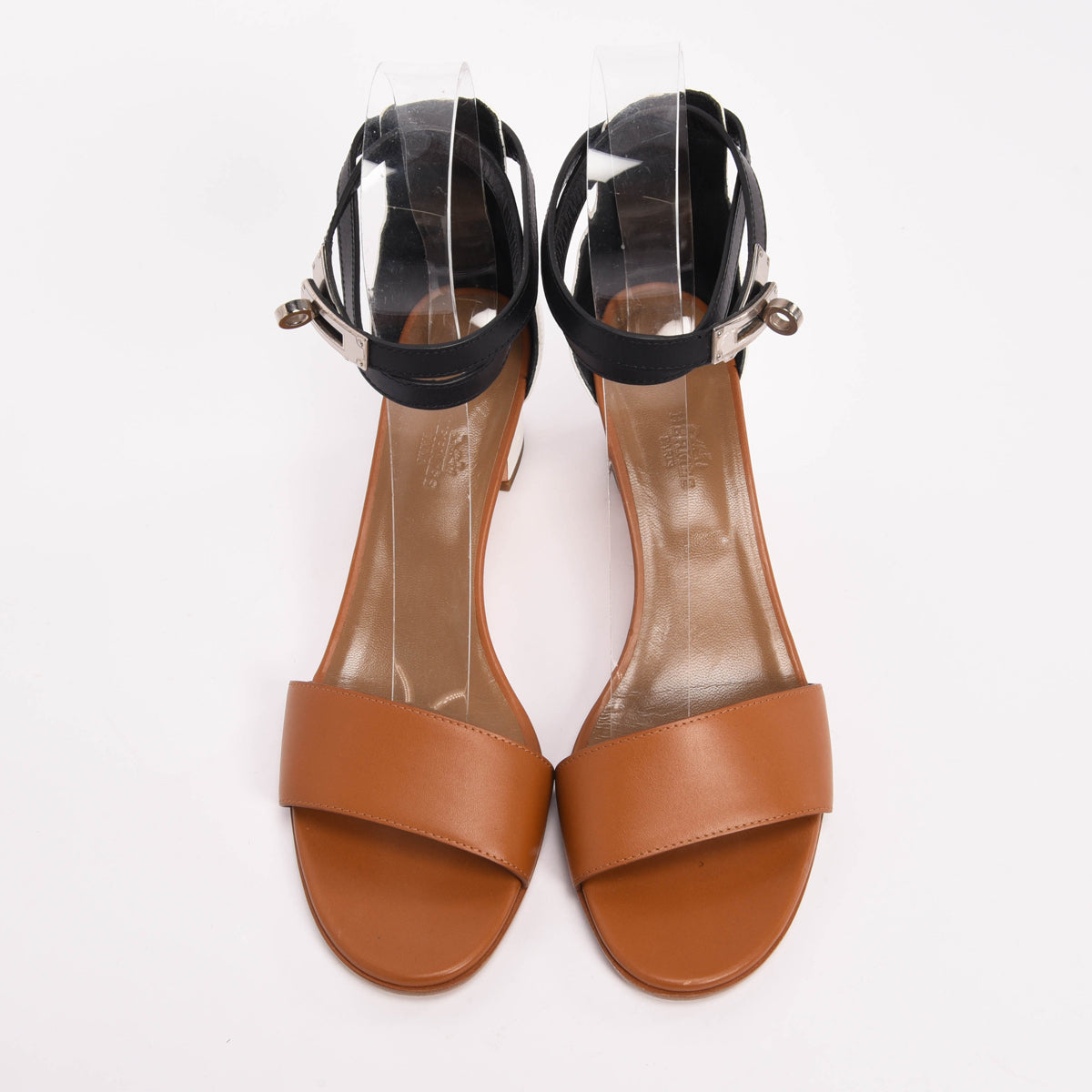 Hermes Tri-Colour Box Calfskin Manege Sandals 40
