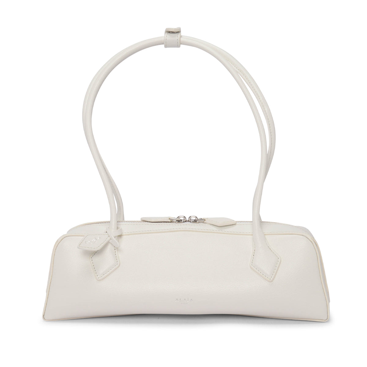 Alaia White Goatskin Le Teckel Medium Shoulder Bag
