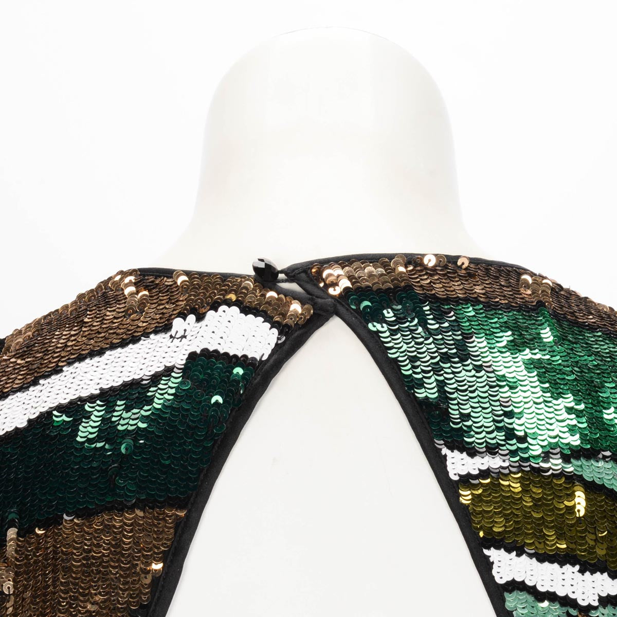 Emilio Pucci Emerald Sequin Encrusted Open Back Dress IT 44