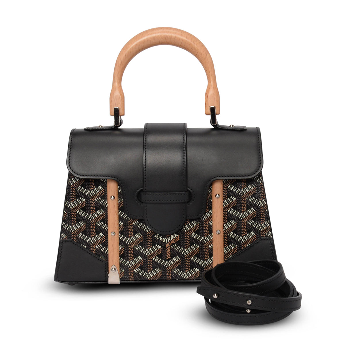 Goyard Black Goyardine Saigon Structure Mini Bag