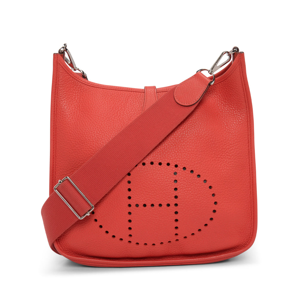 Hermes Rouge Pivoine Taurillon Clemence Evelyne III 29