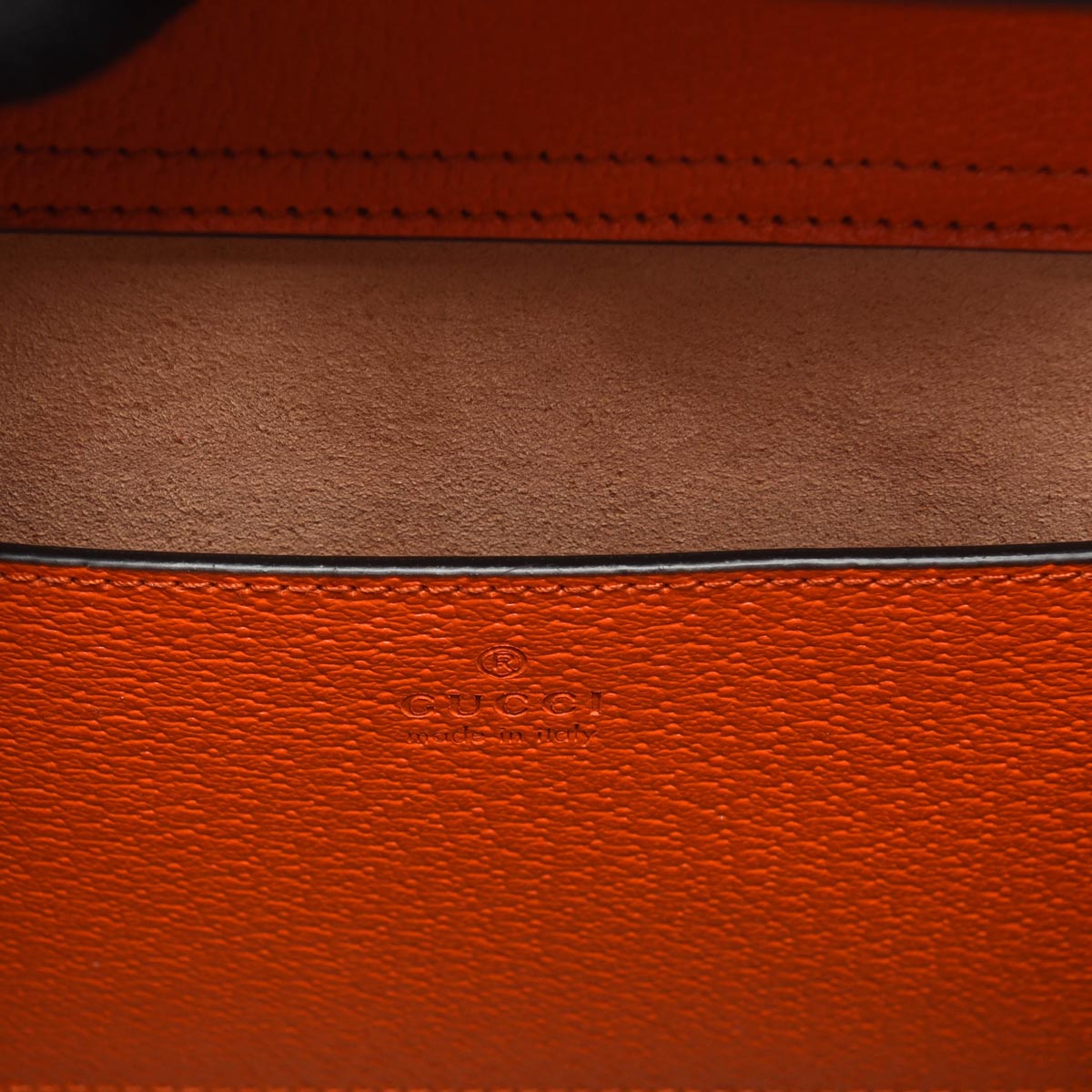 Gucci Orange Grained Leather Medium Diana Bag