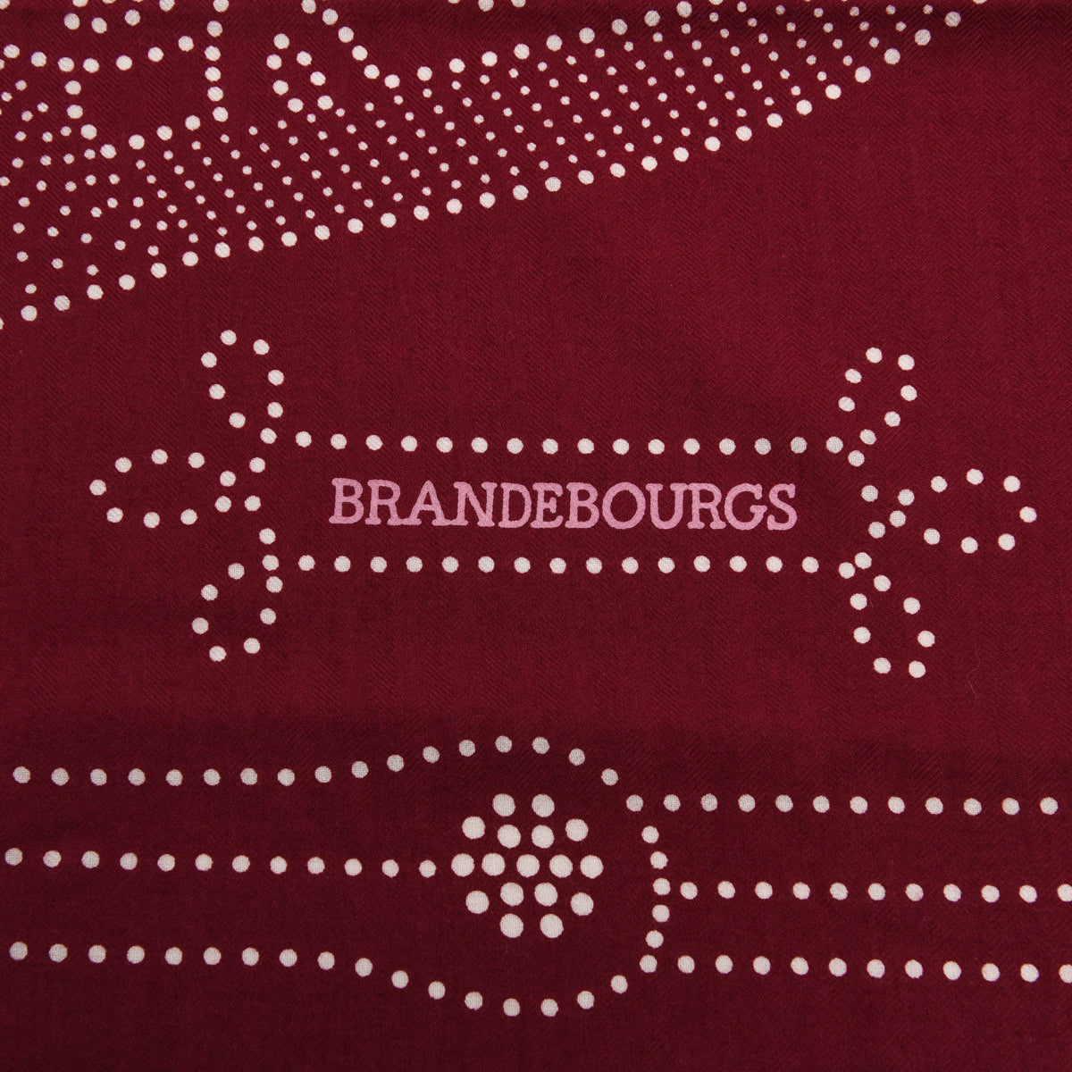 Hermes Bordeaux Cashmere & Silk Brandebourgs Points Shawl