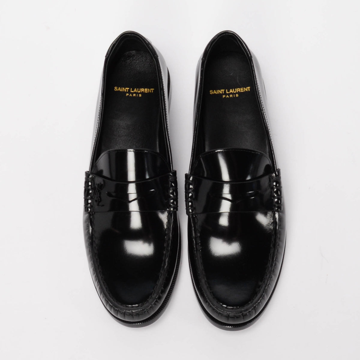 Saint Laurent Black Shiny Calfskin Le Loafer 40