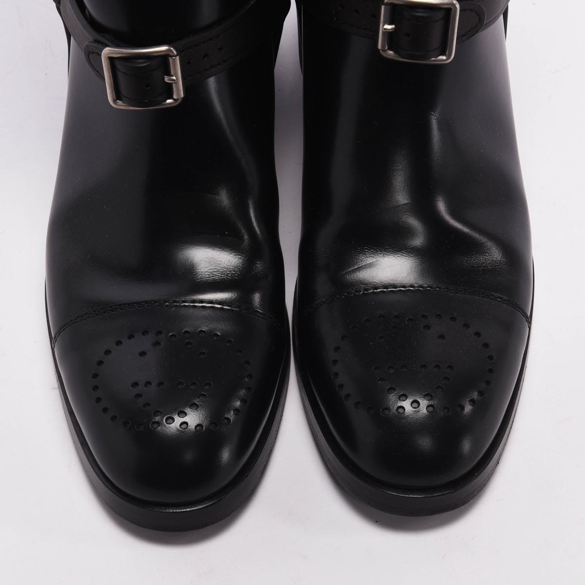 Gucci Black & Amber Calfskin Zelda Harness Boots 36.5