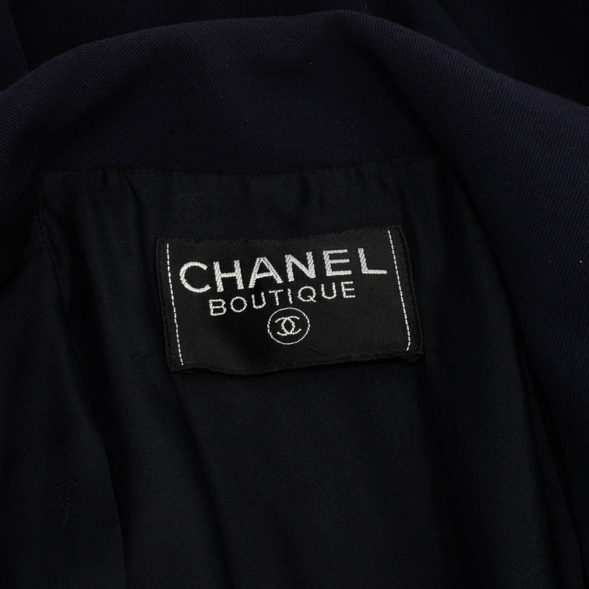 Chanel Navy Wool Twill Long Line Jacket FR 38