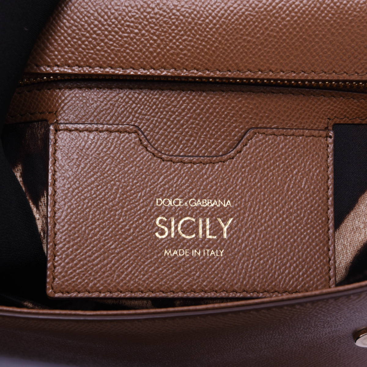 Dolce & Gabbana Camel Dauphine Leather Medium Sicily Bag