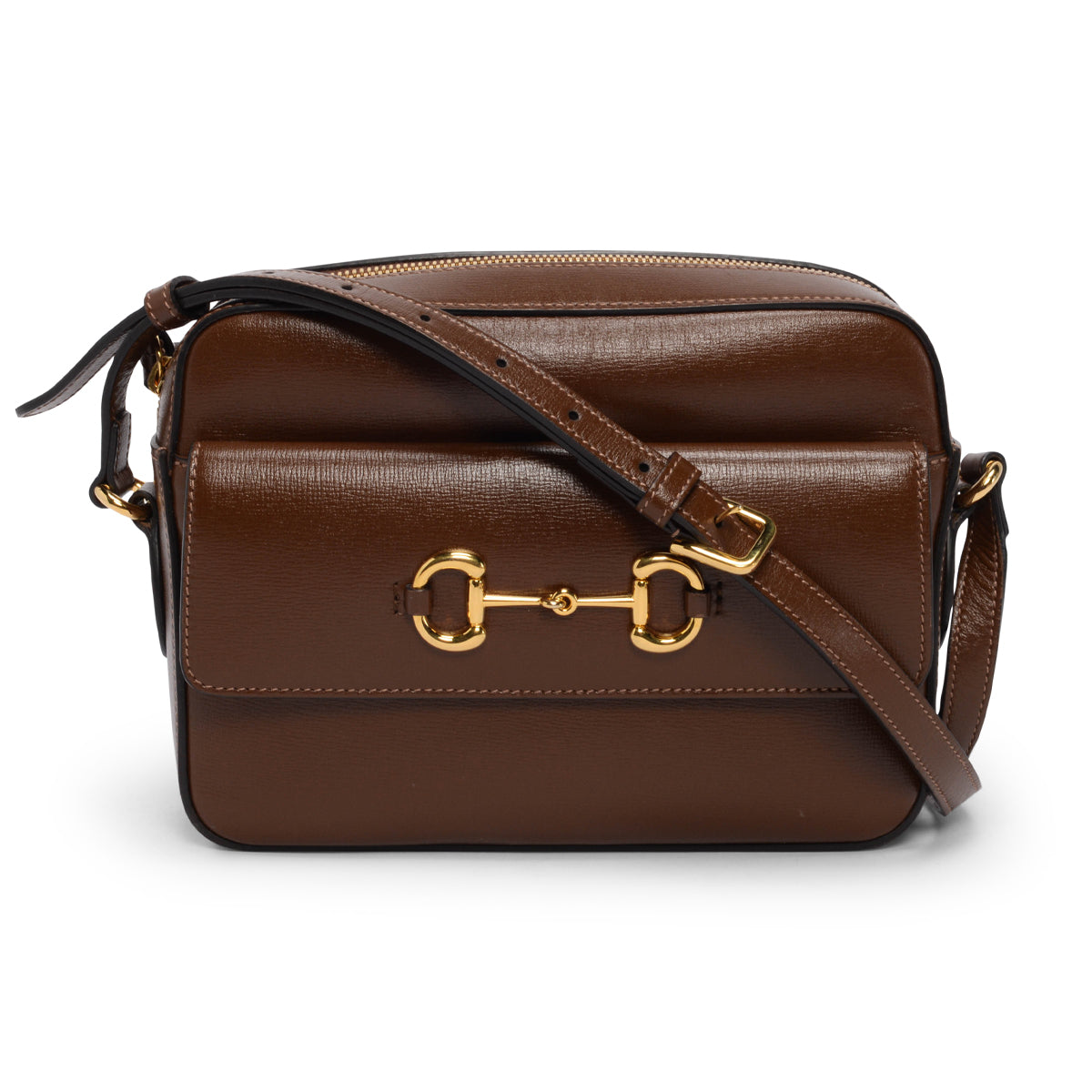 Gucci Brown Leather Horsebit 1955 Small Camera Bag