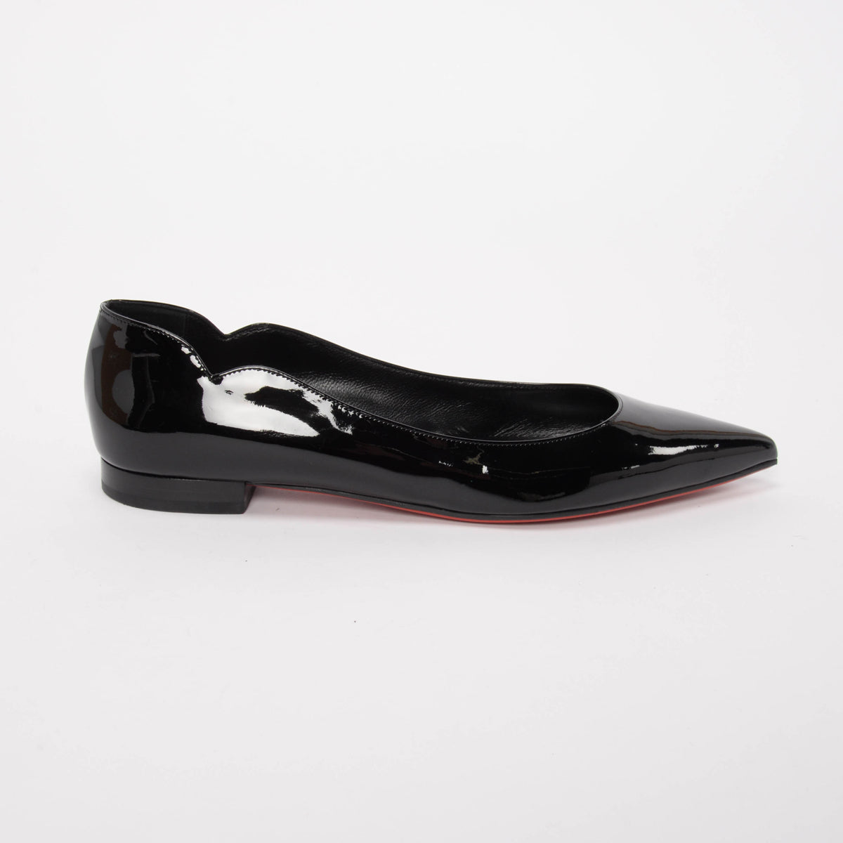 Christian Louboutin Black Patent Hot Chickita Flats 41
