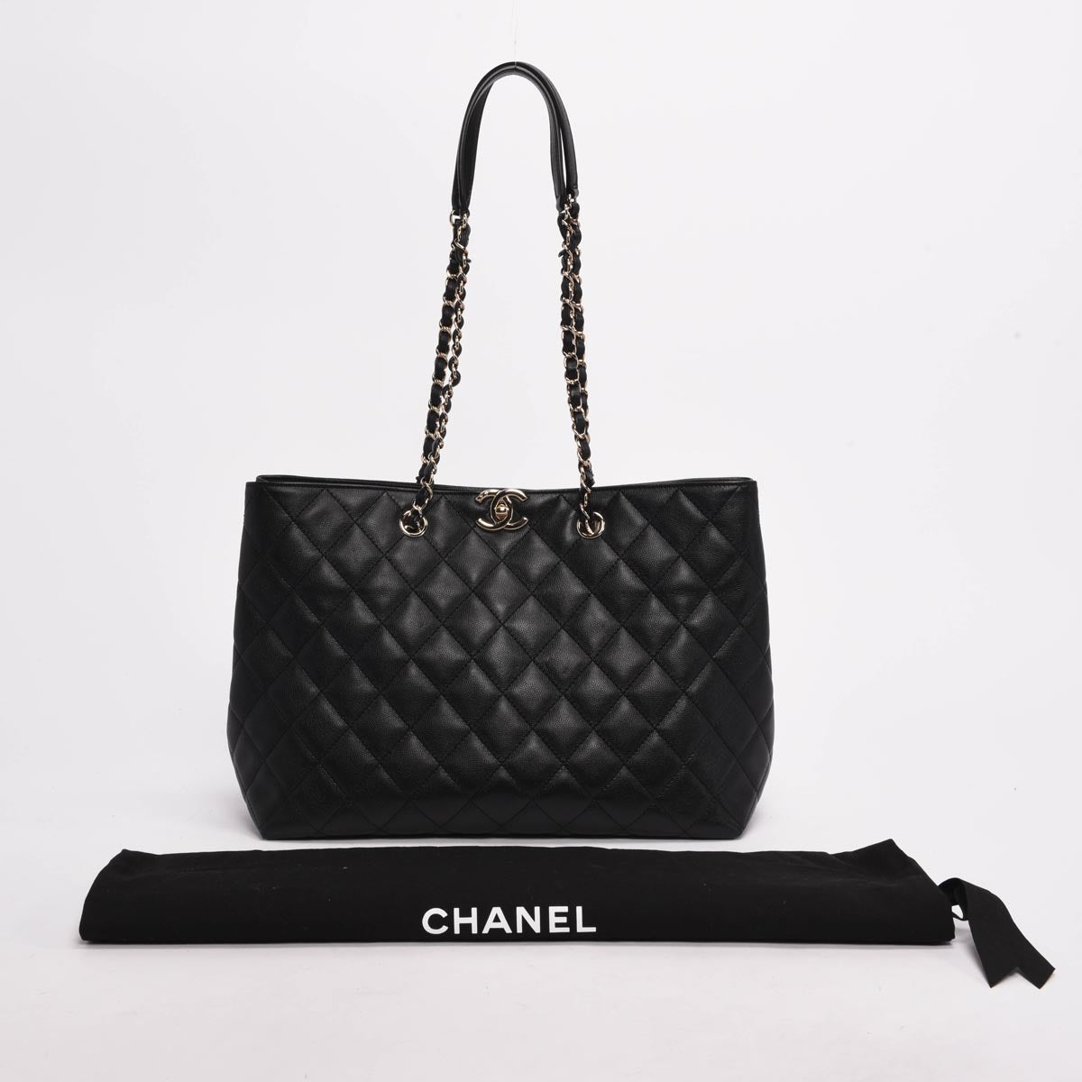 Chanel Black Quilted Caviar Timeless CC Tote