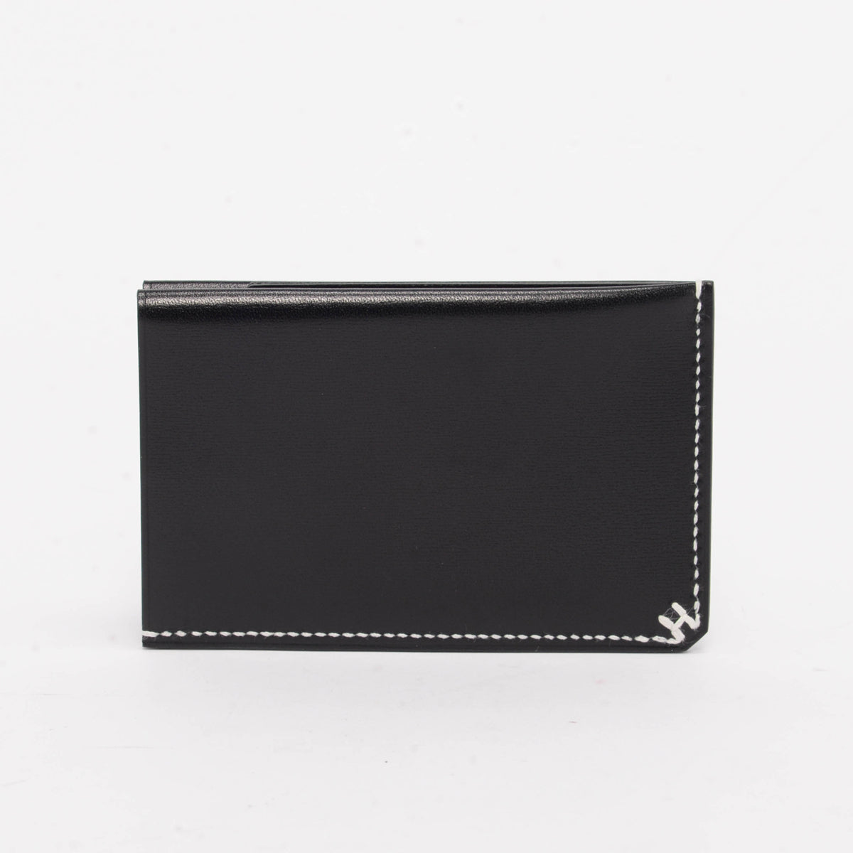 Hermes Black Box Calf H Sellier Card Holder