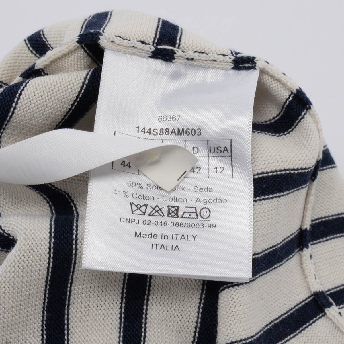 Dior Navy & Ecru Striped J'adior Polo Top FR 44