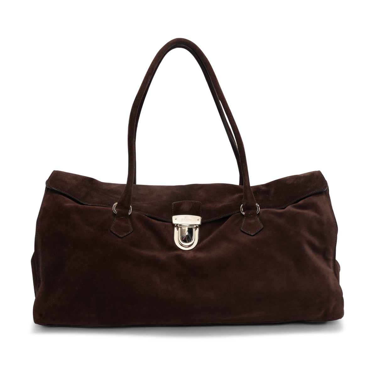 Prada Moro Brown Suede Easy Shoulder Bag