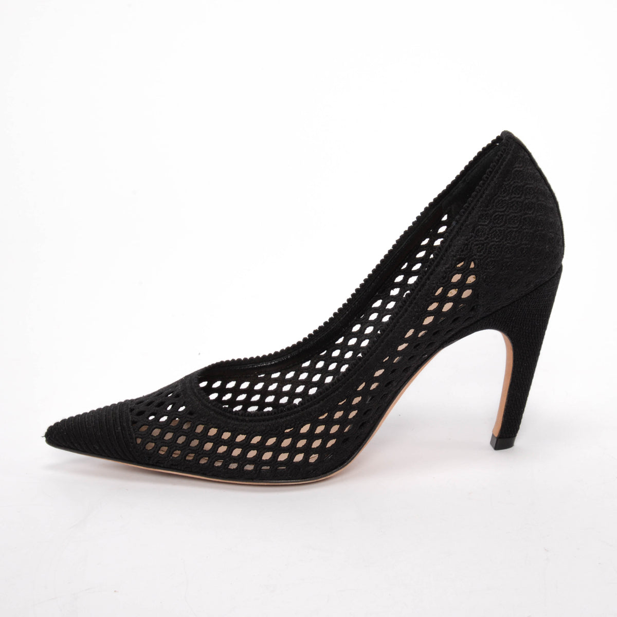 Dior Black Cotton Cannage Capture Pumps 36