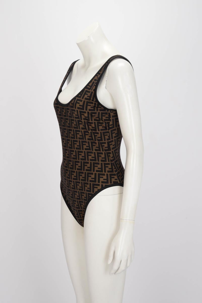 Fendi Tobacco Lycra FF Reversible Swimsuit IT 46