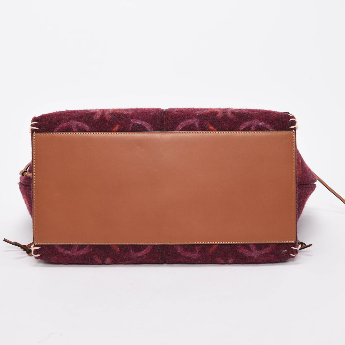 Loewe Burgundy Wool Anagram Cushion Tote