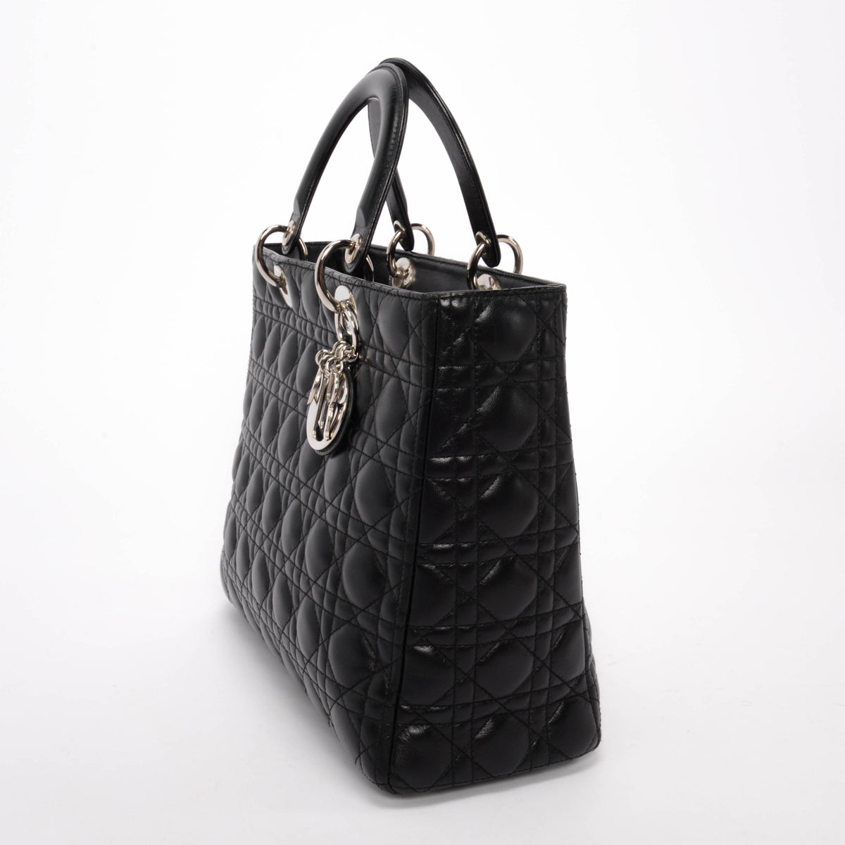 Dior Black Cannage Lambskin Large Lady Dior Tote