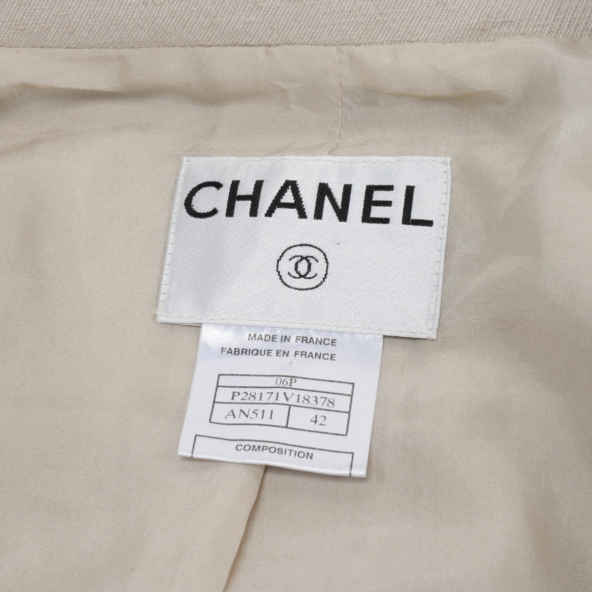 Chanel Ecru Raw Silk Frayed Edge Jacket FR 42