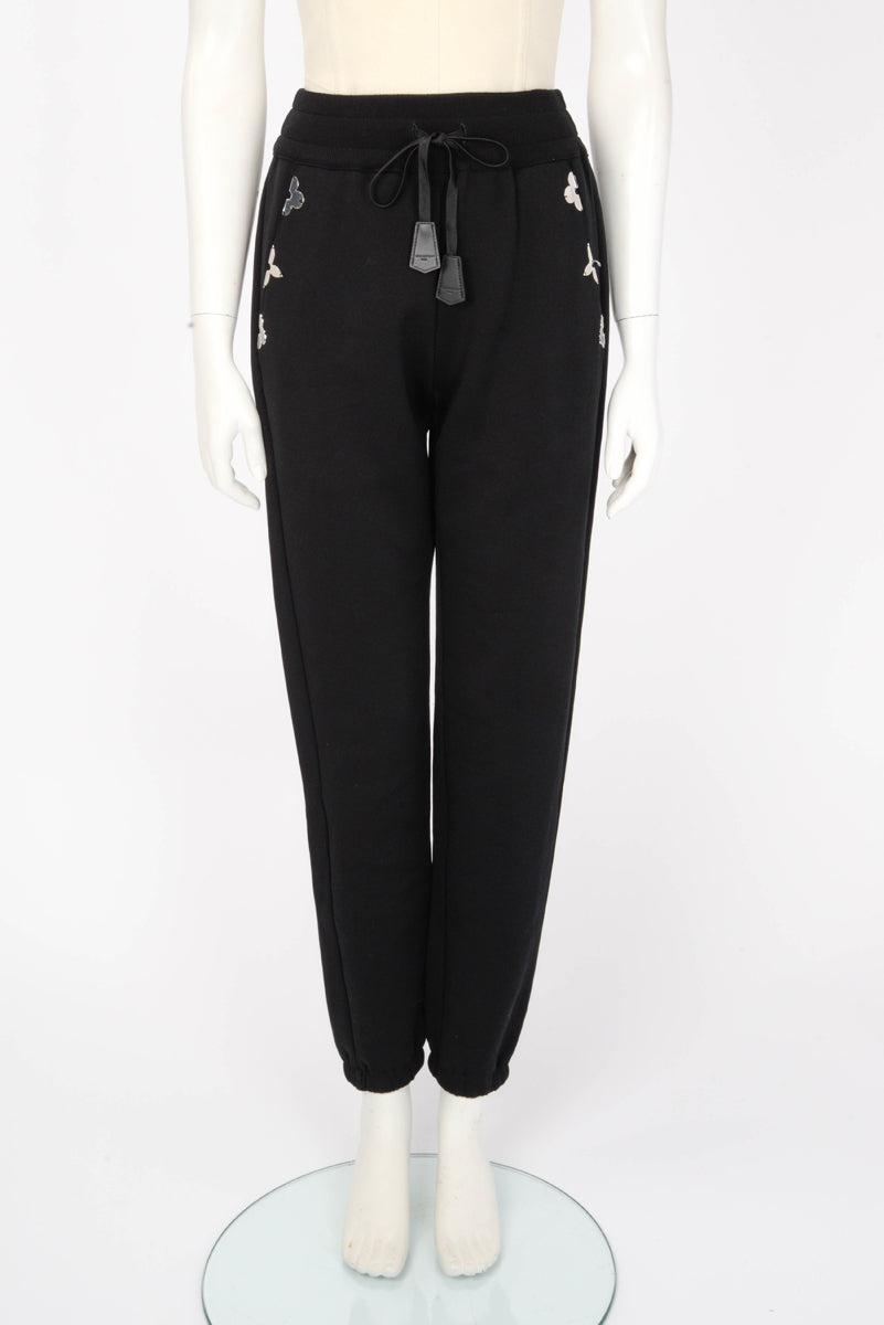 Louis Vuitton Black Cotton Jersey Monogram Accent Tracksuit XS