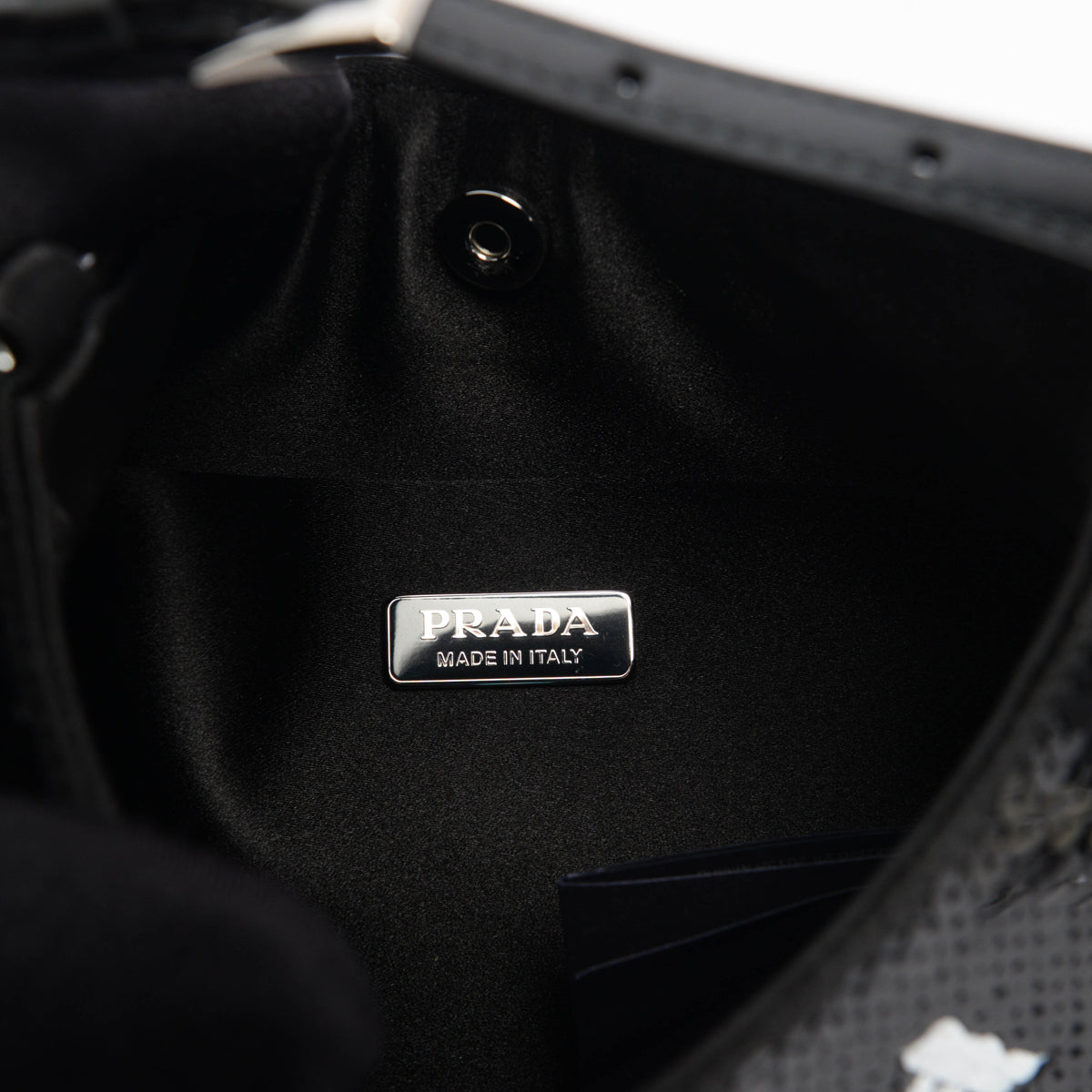 Prada Black Sequin Cleo Mini Bag