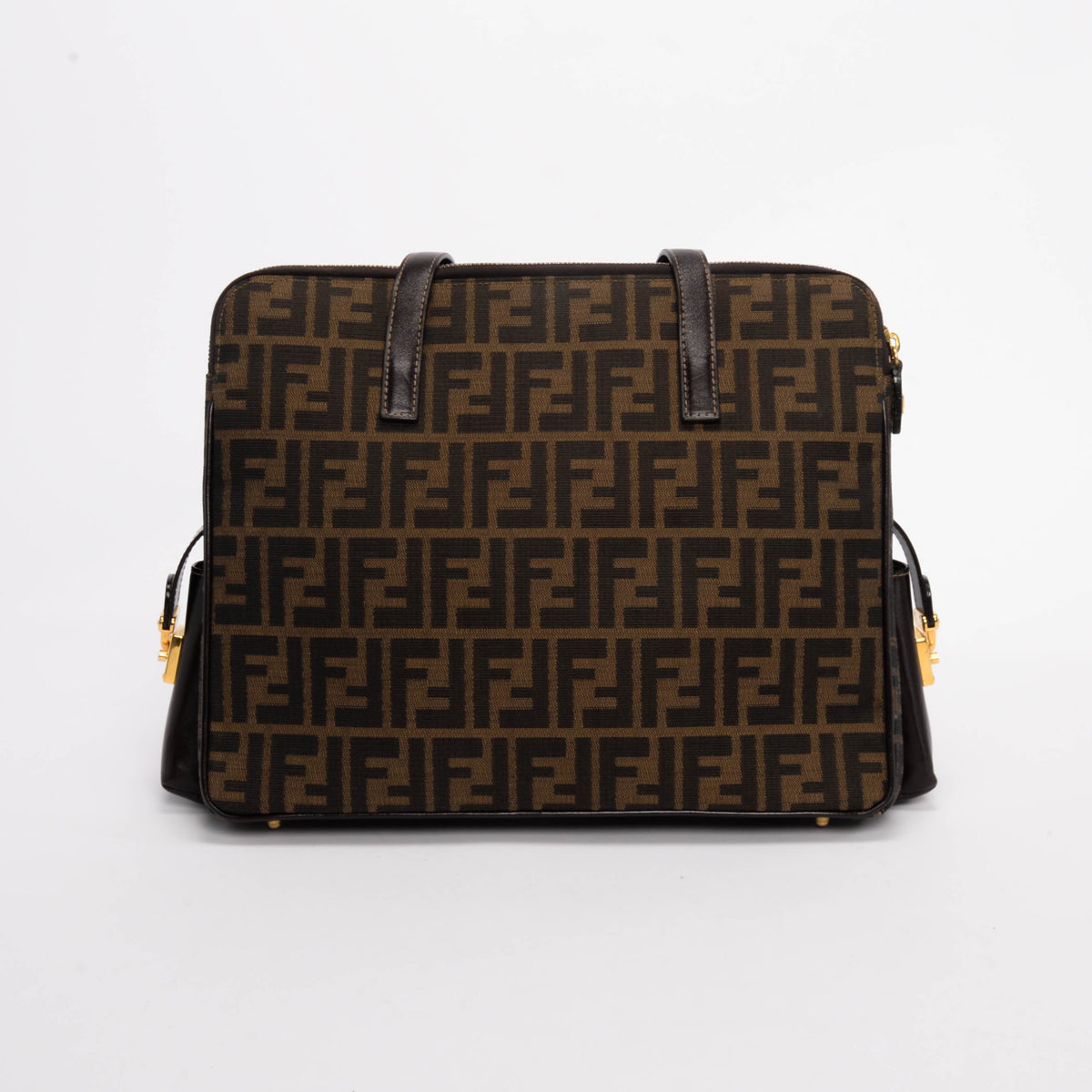 Fendi Tobacco Zucca Double Zip Tote