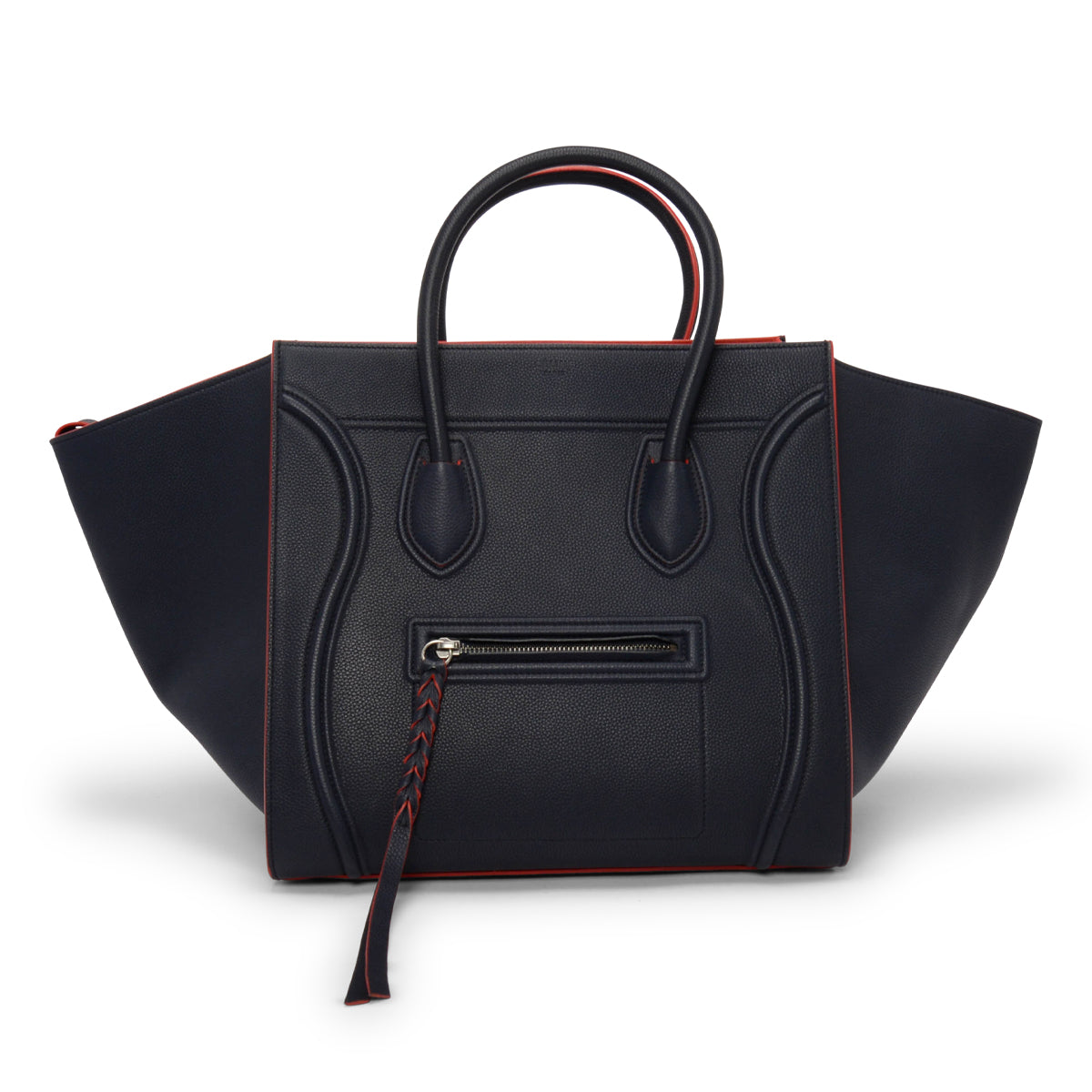 Celine Navy & Red Bullcalf Medium Phantom Luggage Tote