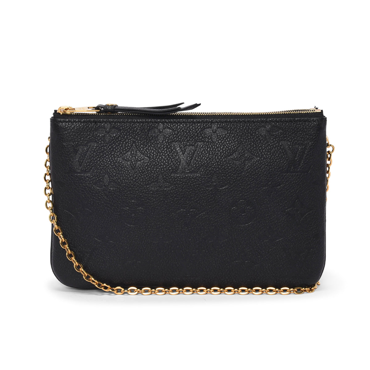 Louis Vuitton Black Monogram Empreinte Double Zip Pochette