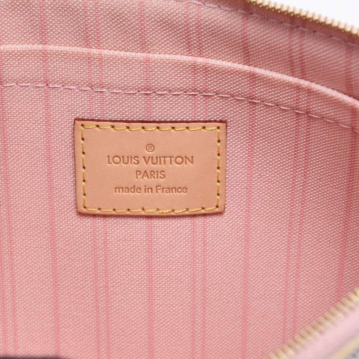 Louis Vuitton Rose Ballerine Damier Azur Neverfull Pouch