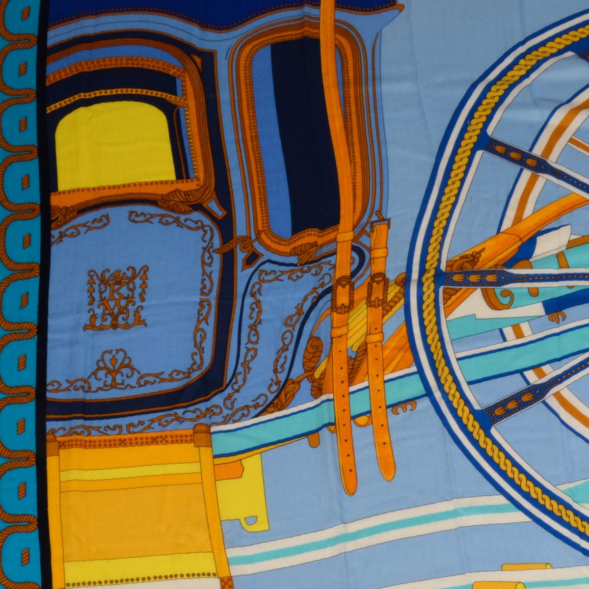 Hermes Blue Cashmere & Silk Balade en Berline Shawl