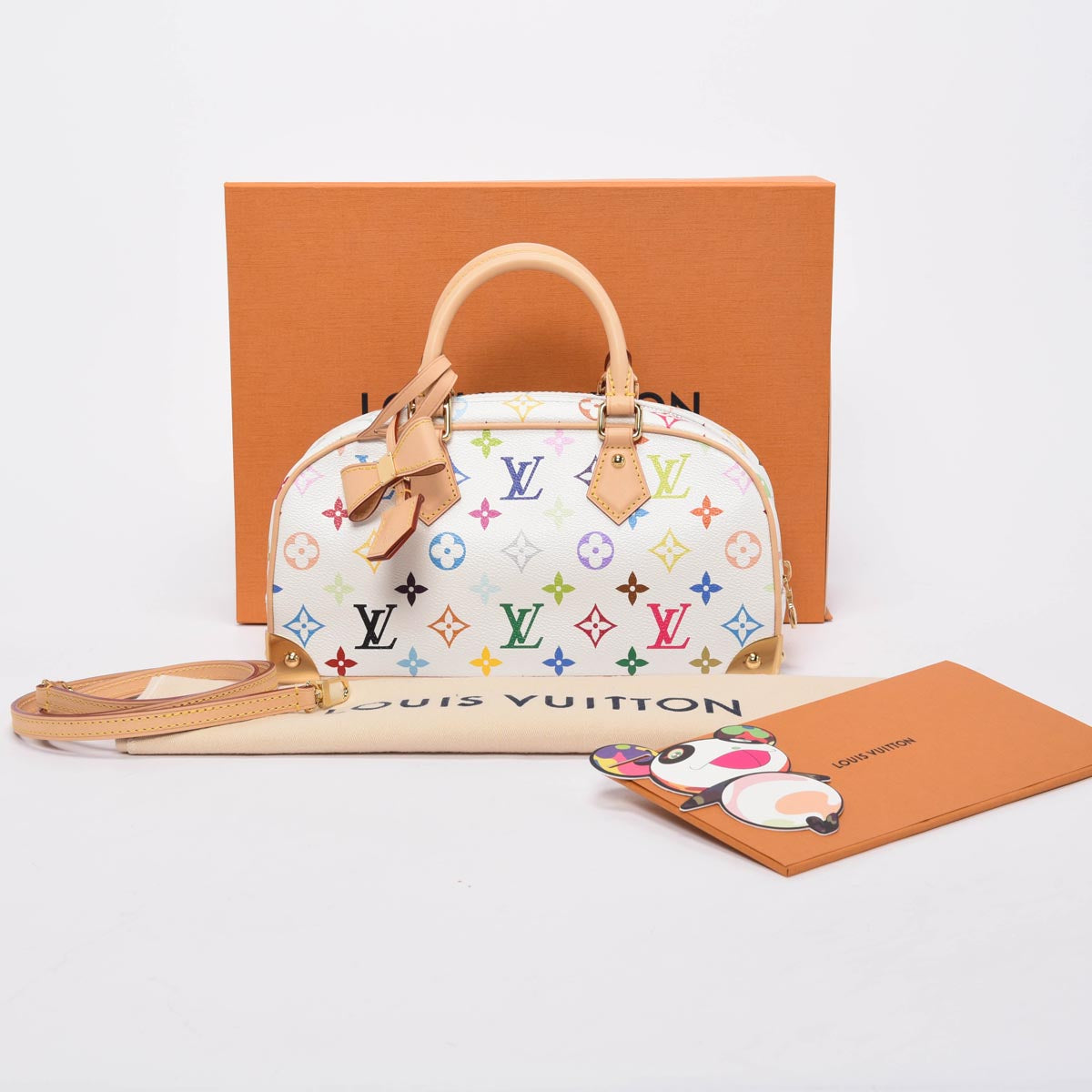Louis Vuitton x TM White Multicolore Monogram East West Bag