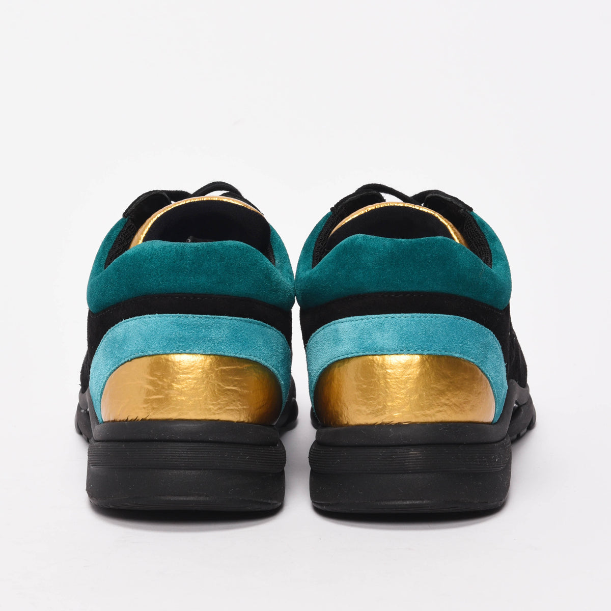 Chanel Gold Mixed Fibers CC Trainer Sneakers 40