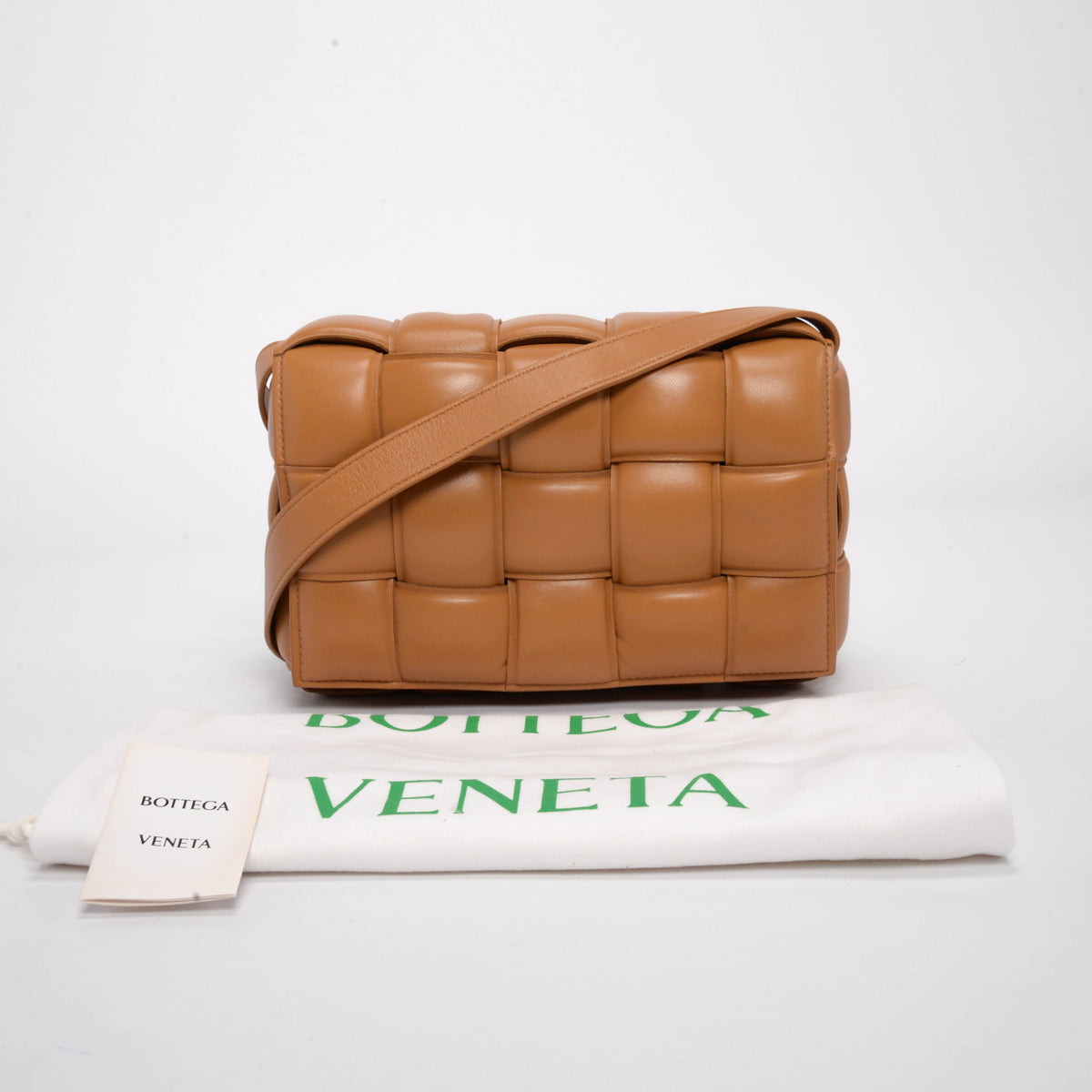 Bottega Veneta Caramel Intrecciato Lambskin Padded Cassette Bag