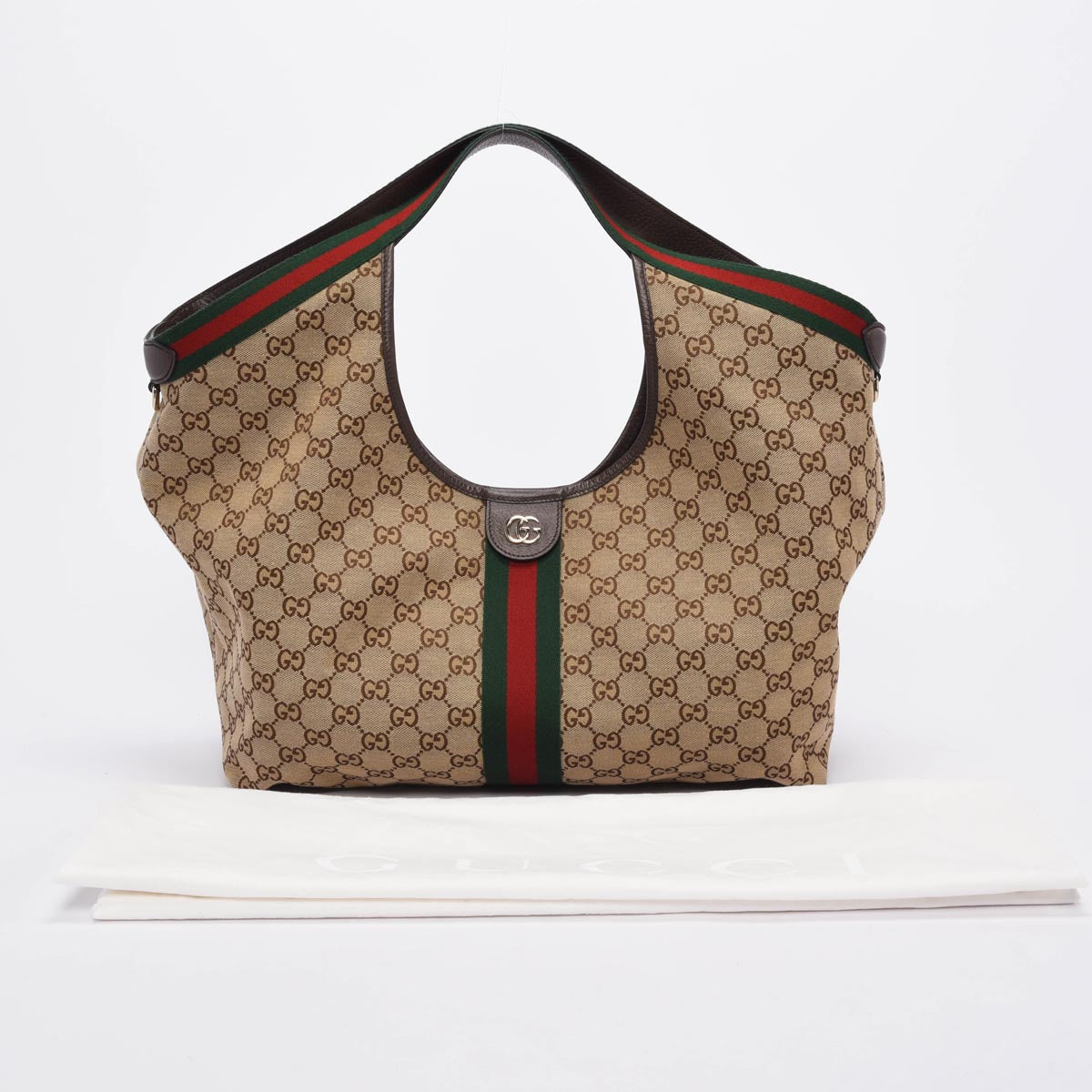 Gucci Brown GG Canvas Giglio Large Tote