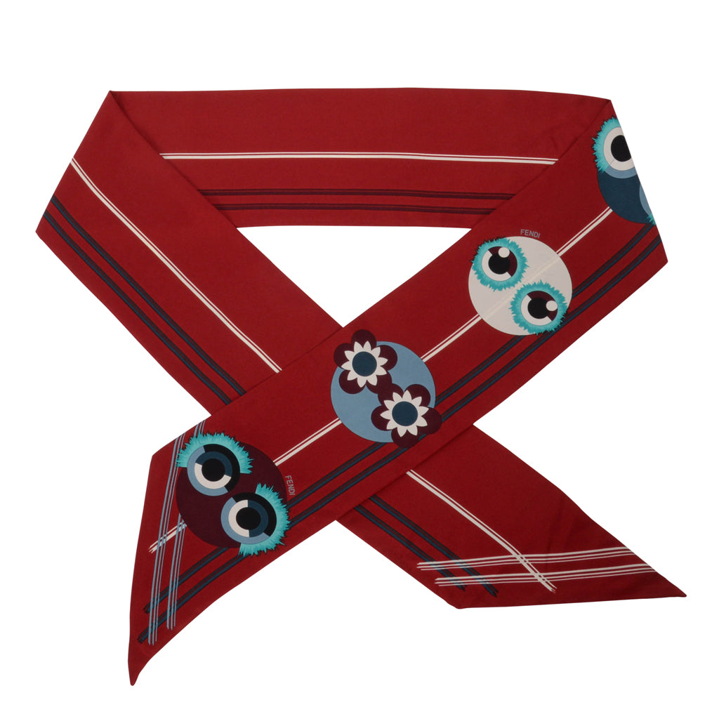 Fendi Red Silk Bugs Wonder Maxiwrappy