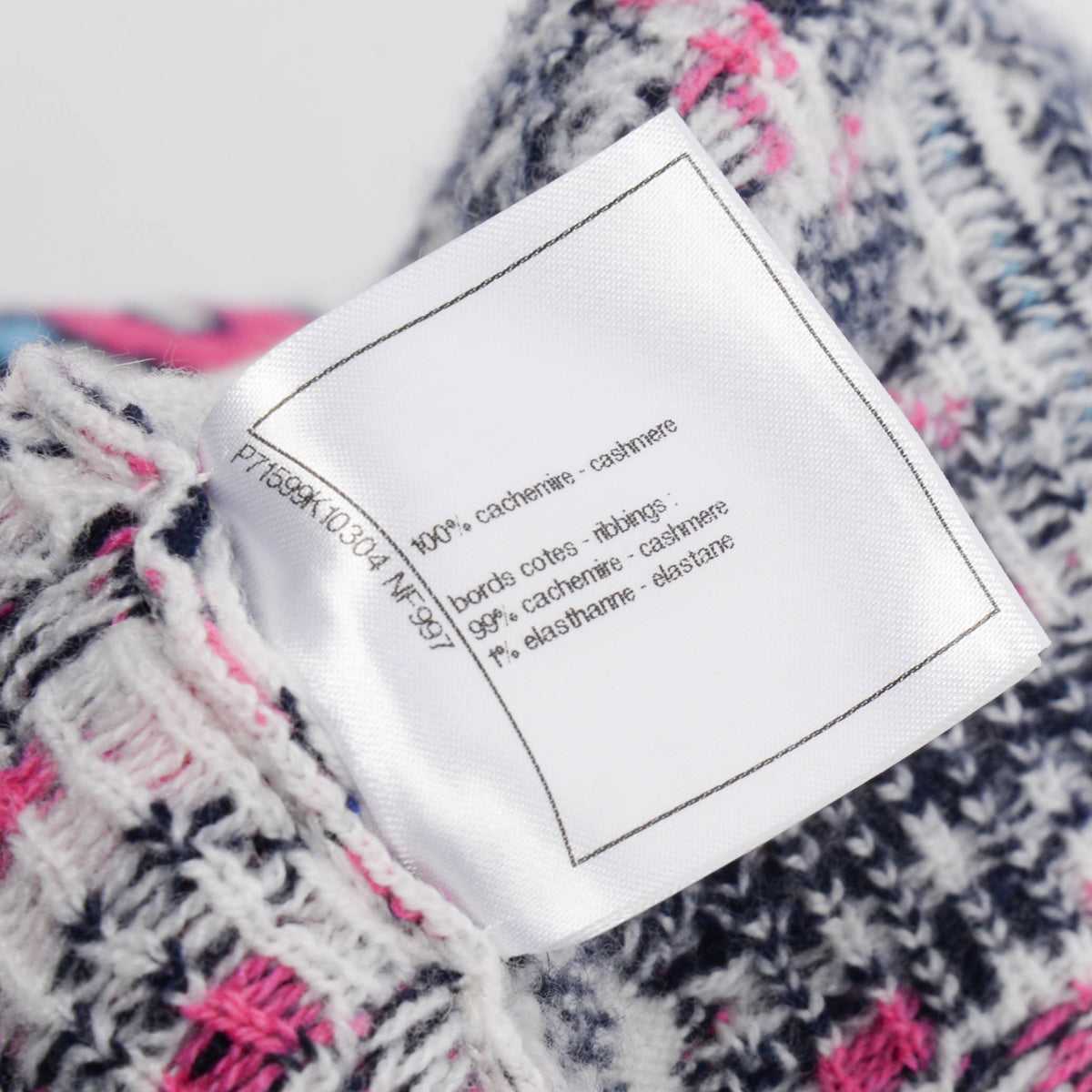 Chanel Multi-Colour Cashmere Logo Intarsia Knit Sweater FR 40