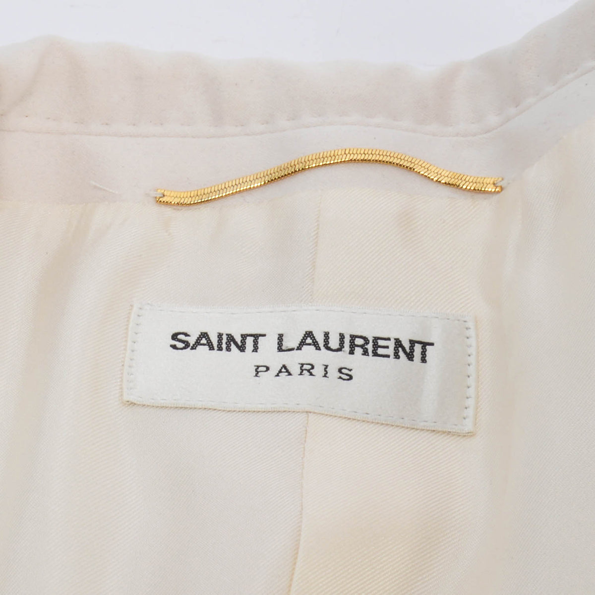 Saint Laurent Cream Silk Tuxedo Jacket FR 44