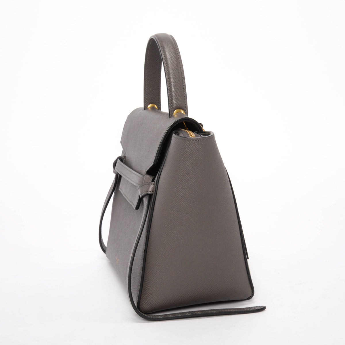 Celine Anthracite Grained Calfskin Micro Belt Bag