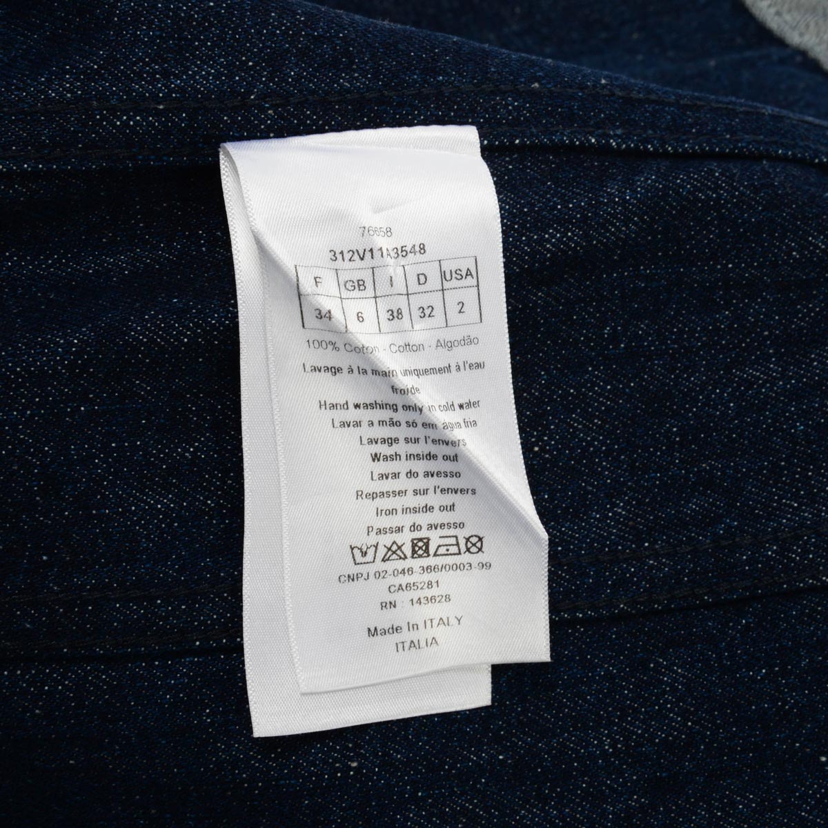 Dior Indigo Denim Jardin Magique Jacket FR 34