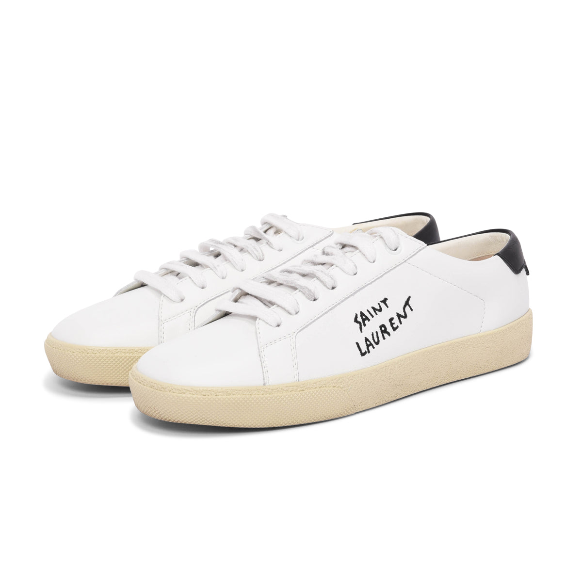 Saint Laurent White Leather Andy Sneakers 38.5