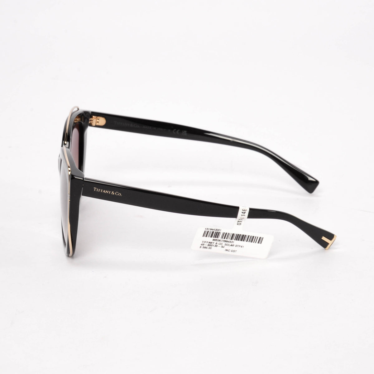 Tiffany & Co Black & Gold Tiffany T Cat Eye Sunglasses